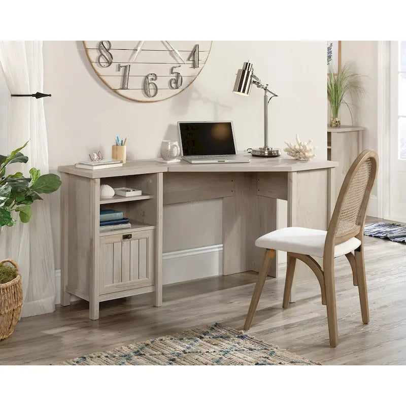 Bureau d'angle informatique avec tiroir de classement et rangement