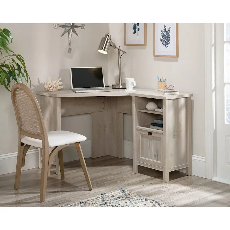 Bureau d'angle informatique avec tiroir de classement et rangement