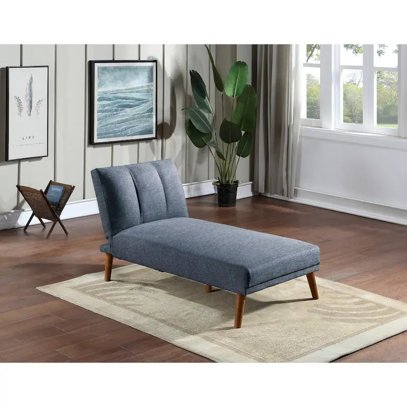 Canapé sectionnel d'angle ajustable avec méridienne, en tissu polyester et pieds en bois