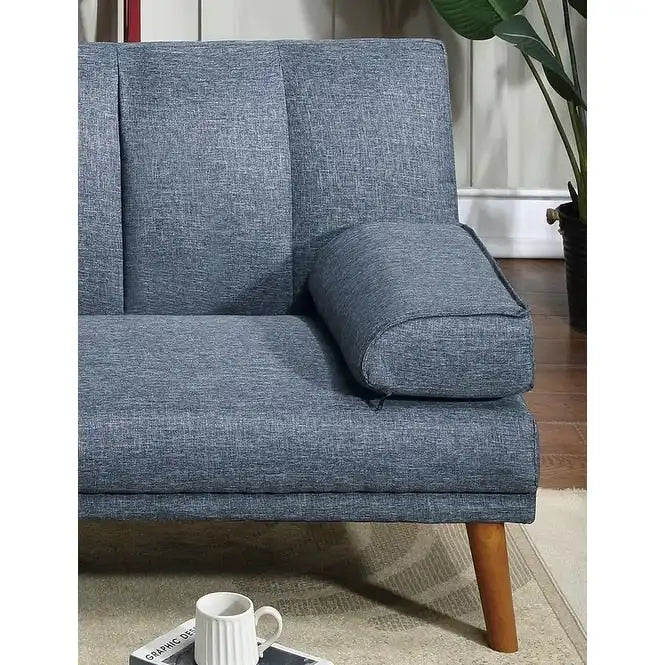 Canapé sectionnel d'angle ajustable avec méridienne, en tissu polyester et pieds en bois