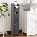 Meuble de rangement de salle de bain étroit avec porte-papier toilette