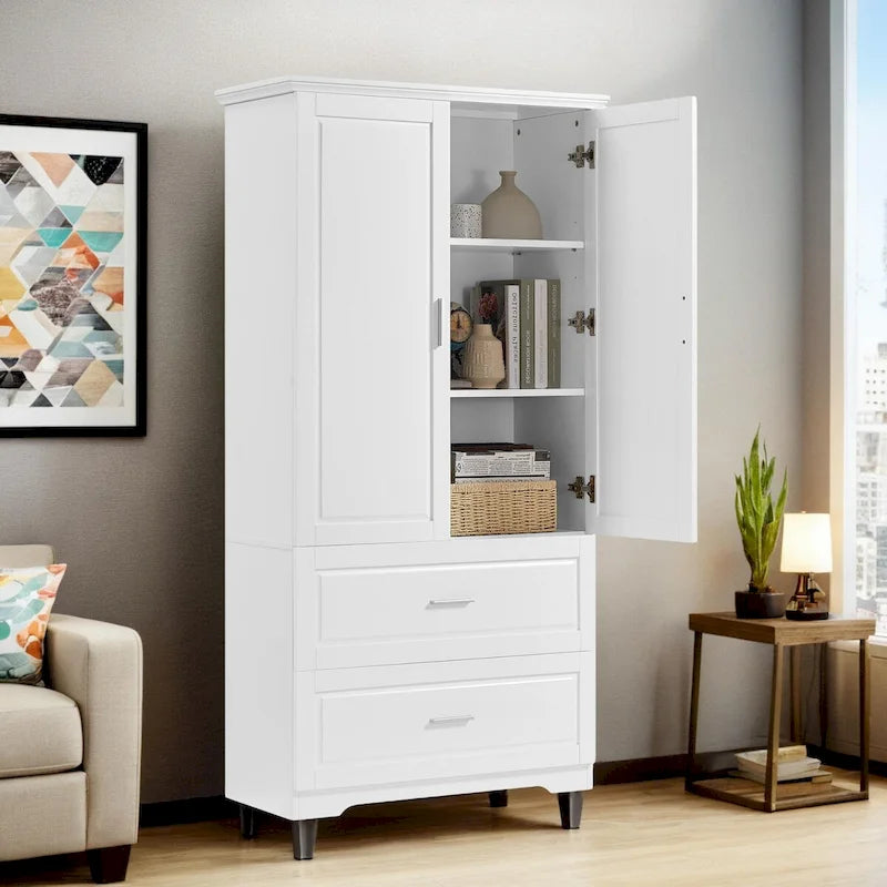 Meuble de rangement haut avec 2 portes et 2 tiroirs