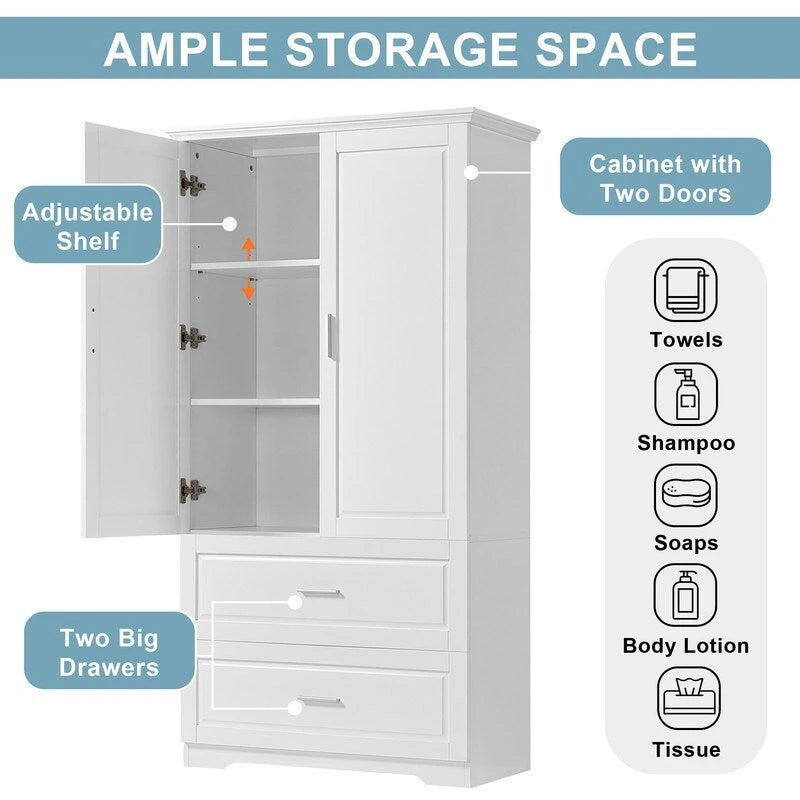 Meuble de rangement haut avec 2 portes et 2 tiroirs