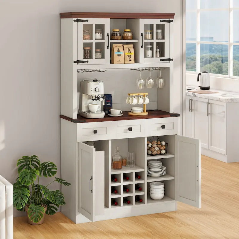 Armoire à vin et meuble de rangement de 72 po avec éclairage DEL