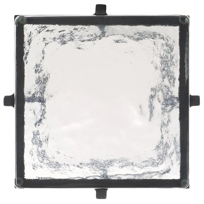 Table d'appoint à plateau en verre coulé et pieds en métal – 20,3 cm L x 20,3 cm P x 61 cm H