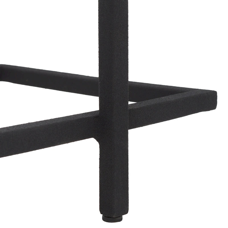 Table d'appoint à plateau en verre coulé et pieds en métal – 20,3 cm L x 20,3 cm P x 61 cm H